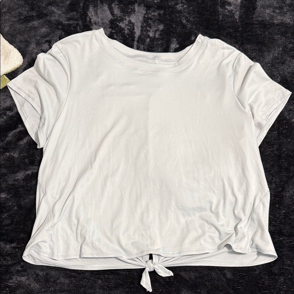 Casual White Tie-Front Women's Top